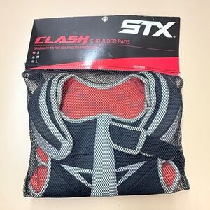STX Clash Youth Lacrosse Shoulder Pads Small 5-8 Years Black Red New